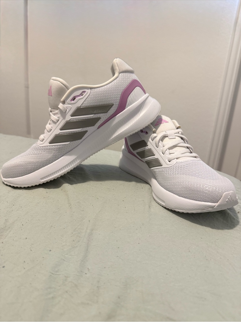 adidas White and Light Pink Women's Athletic Sneakers